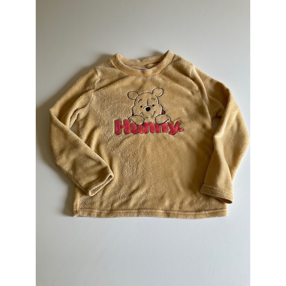 Disney 100 Winnie the Pooh Hunny Fleece Pajama Top Yellow Kids Size XS 0-2